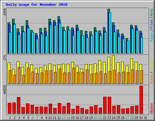 Daily usage for November 2010