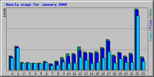 Hourly usage for January 2008