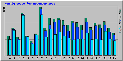 Hourly usage for November 2009