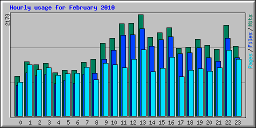 Hourly usage for February 2010