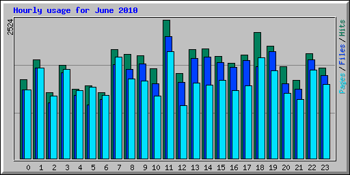 Hourly usage for June 2010