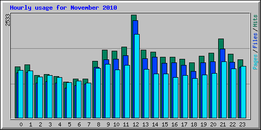 Hourly usage for November 2010