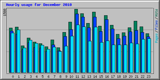 Hourly usage for December 2010